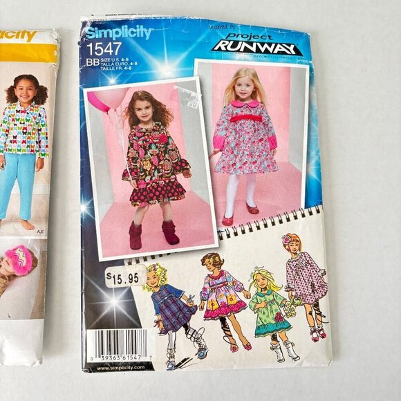 Simplicity Girl Sewing Patterns Lot 2 Size 4 6 8 Dress Leggings‎ Top Doll New - Picture 3 of 8